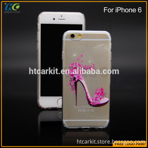 TPU High-heeled shoes diamond case for iphone 6s
